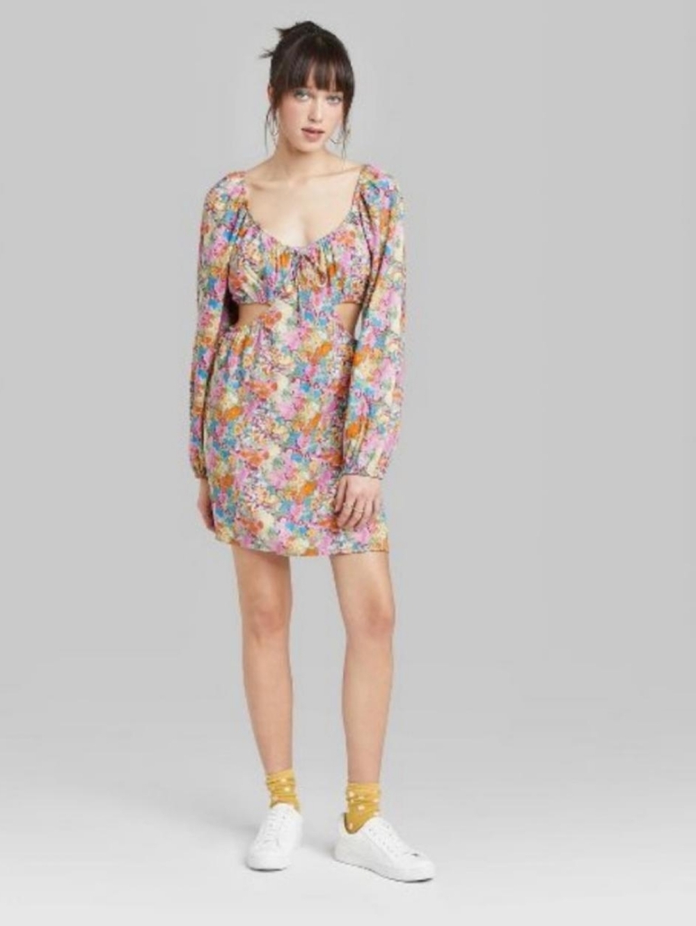 Wild Fable Lightweight Multicolor Floral Mini Dress Size XS
